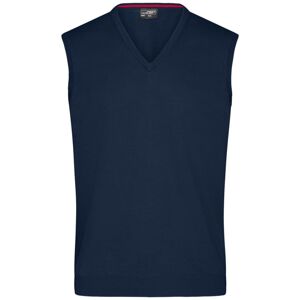 James & Nicholson Pánský svetr bez rukávů JN657 - Tmavě modrá | XXL