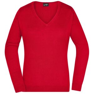James & Nicholson Dámský bavlněný svetr JN658 - Červená | XL