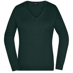 James & Nicholson Dámský bavlněný svetr JN658 - Lesní zelená | XS