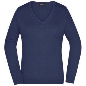 James & Nicholson Dámský bavlněný svetr JN658 - Tmavě modrá | S