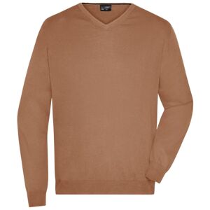 James & Nicholson Pánský bavlněný svetr JN659 - Camel | XL