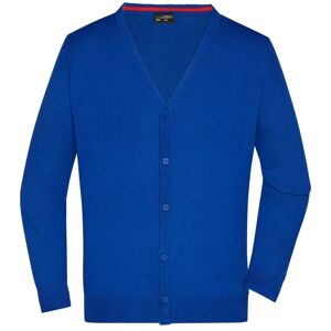 James & Nicholson Pánský bavlněný svetr JN661 - Královská modrá | XXL