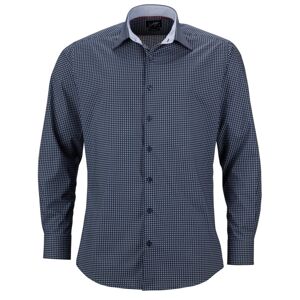 James & Nicholson Pánská luxusní košile Dots JN674 - Tmavě modrá / bílá | L