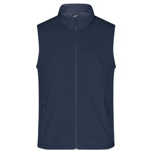 James & Nicholson Pánská softshellová vesta JN1128 - Tmavě modrá / tmavě modrá | M