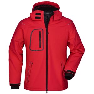 James & Nicholson Zimní pánská softshellová bunda JN1000 - Červená | XL