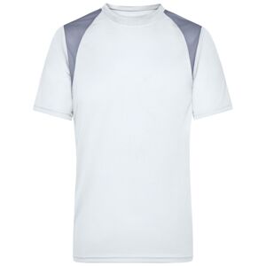 James & Nicholson Pánské běžecké tričko s krátkým rukávem JN397 - Bílá / stříbrná | L