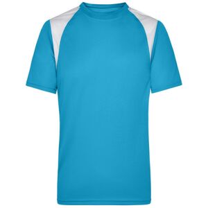 James & Nicholson Pánské běžecké tričko s krátkým rukávem JN397 - Tyrkysová / bílá | XXXL