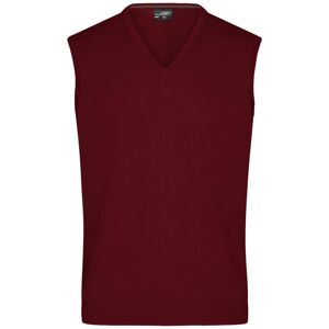 James & Nicholson Pánský svetr bez rukávů JN657 - Bordeaux | XXL