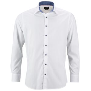 James & Nicholson Pánská bílá košile JN648 - XXXL