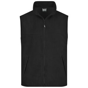 James & Nicholson Pánská fleecová vesta JN045 - Černá | XL