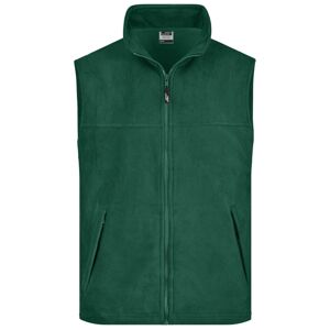 James & Nicholson Pánská fleecová vesta JN045 - Tmavě zelená | S