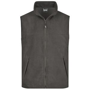 James & Nicholson Pánská fleecová vesta JN045 - Tmavě šedá | XL