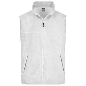 James & Nicholson Pánská fleecová vesta JN045 - Bílá | XXL