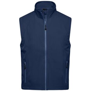 James & Nicholson Pánská softshellová vesta JN1022 - Tmavě modrá | XXL