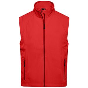 James & Nicholson Pánská softshellová vesta JN1022 - Červená | XL