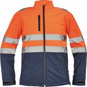 Cerva Pánská reflexní softshellová bunda GRANADA - Oranžová / tmavě modrá | XXXL