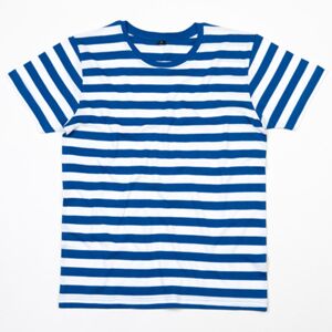 Mantis Pánské pruhované tričko - Královská modrá / bílá | M