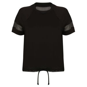 Tombo Sportovní dámské tričko se zavazováním - Černá | M