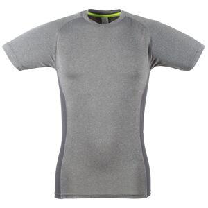 Tombo Pánské sportovní Slim-Fit tričko - Šedý melír / šedá | XS