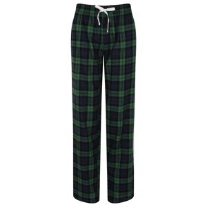 SF (Skinnifit) Dámské flanelové pyžamové kalhoty - Tmavě modrá / zelená | XXS