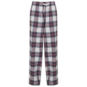 SF (Skinnifit) Dámské flanelové pyžamové kalhoty - Bílá / růžová | XXS