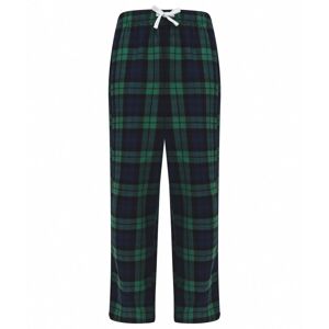 SF (Skinnifit) Dětské flanelové pyžamové kalhoty - Tmavě modrá / zelená | 7-8 let