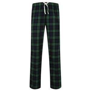 SF (Skinnifit) Pánské flanelové pyžamové kalhoty - Tmavě modrá / zelená | XXL