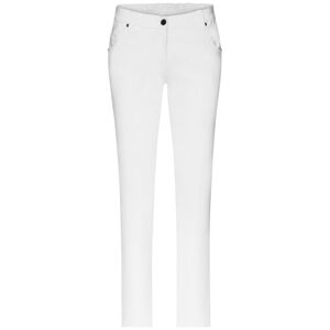 James & Nicholson Dámské bílé strečové kalhoty JN3001 - Bílá | 48