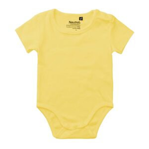 Neutral Dětské body s krátkým rukávem z organické Fairtrade bavlny - Dusty yellow | 86