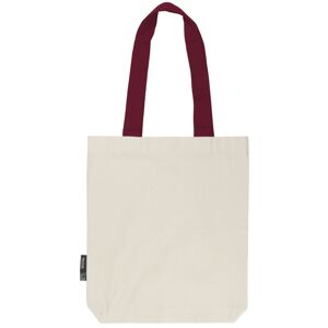 Neutral Nákupní taška s barevnými uchy z organické Fairtrade bavlny - Přírodní / bordeaux