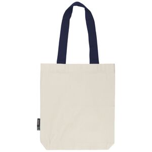 Neutral Nákupní taška s barevnými uchy z organické Fairtrade bavlny - Přírodní / tmavě modrá