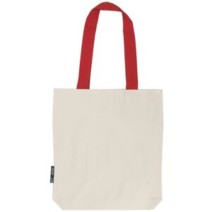 Neutral Nákupní taška s barevnými uchy z organické Fairtrade bavlny - Přírodní / červená