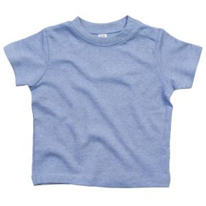 Babybugz Jednobarevné kojenecké tričko - Modrý melír | 12-18 měsíců