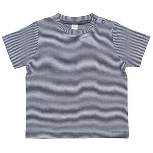 Babybugz Pruhované kojenecké tričko - Bílá / tmavě modrá | 6-12 měsíců