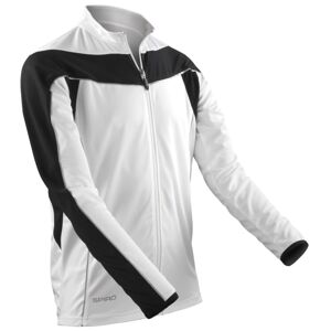 SPIRO Pánský cyklistický dres s dlouhým rukávem - Bílá / černá | XL