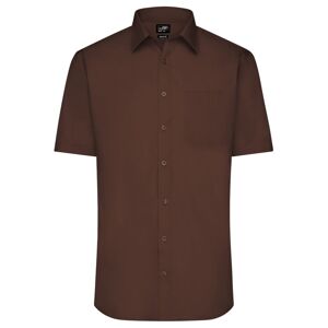 James & Nicholson Pánská košile s krátkým rukávem JN680 - Hnědá | L