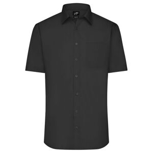 James & Nicholson Pánská košile s krátkým rukávem JN680 - Černá | XL