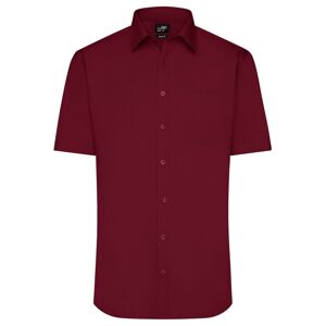 James & Nicholson Pánská košile s krátkým rukávem JN680 - Vínová | L