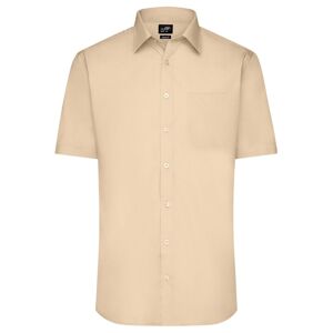 James & Nicholson Pánská košile s krátkým rukávem JN680 - Stone | XXXXL