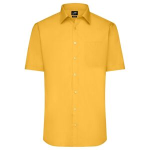 James & Nicholson Pánská košile s krátkým rukávem JN680 - Žlutá | XXXL