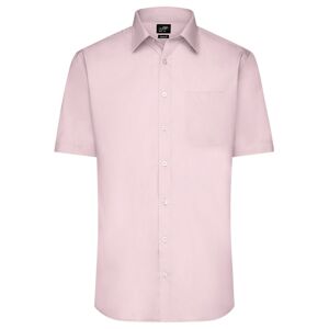 James & Nicholson Pánská košile s krátkým rukávem JN680 - Světle růžová | XXXL