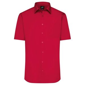 James & Nicholson Pánská košile s krátkým rukávem JN680 - Červená | S