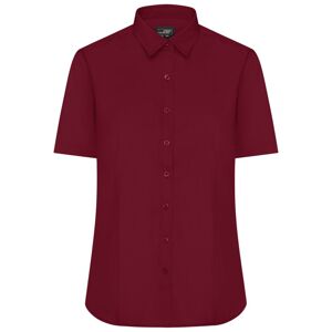 James & Nicholson Dámská košile s krátkým rukávem JN679 - Vínová | XXXL