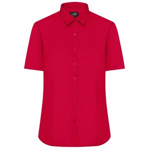 James & Nicholson Dámská košile s krátkým rukávem JN679 - Červená | XXXL