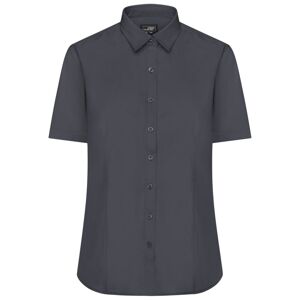 James & Nicholson Dámská košile s krátkým rukávem JN679 - Tmavě šedá | XXXL