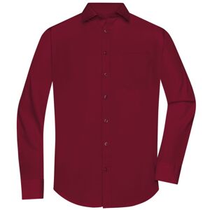 James & Nicholson Pánská košile s dlouhým rukávem JN678 - Vínová | XXL