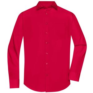 James & Nicholson Pánská košile s dlouhým rukávem JN678 - Červená | XXL