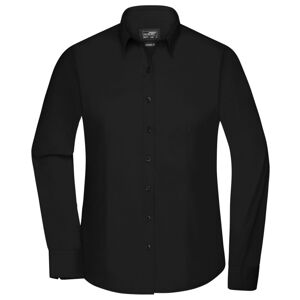 James & Nicholson Dámská košile s dlouhým rukávem JN677 - Černá | XL
