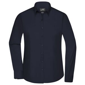 James & Nicholson Dámská košile s dlouhým rukávem JN677 - Tmavě modrá | L