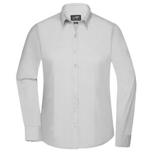 James & Nicholson Dámská košile s dlouhým rukávem JN677 - Světle šedá | XXL
